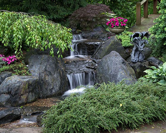 Ponds, pondless water features, fountainscapes, and high-end aquatic landscaping for Massachusetts and beyond