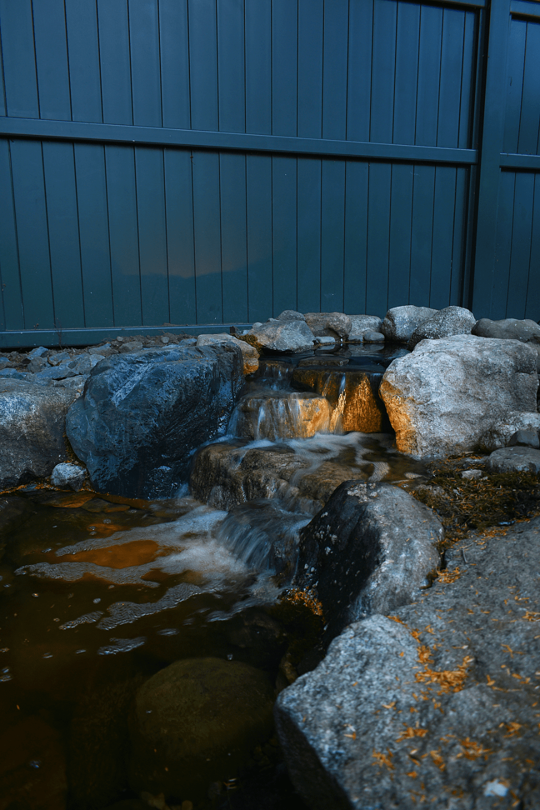 Stacked Slate Urns and Pouring Bowl Fountainscape
