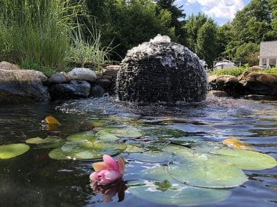Ponds, pondless water features, fountainscapes, and high-end aquatic landscaping for Massachusetts and beyond